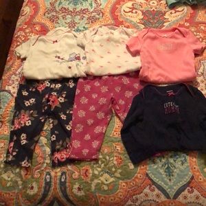 Baby girls Carters pants & onesie outfits